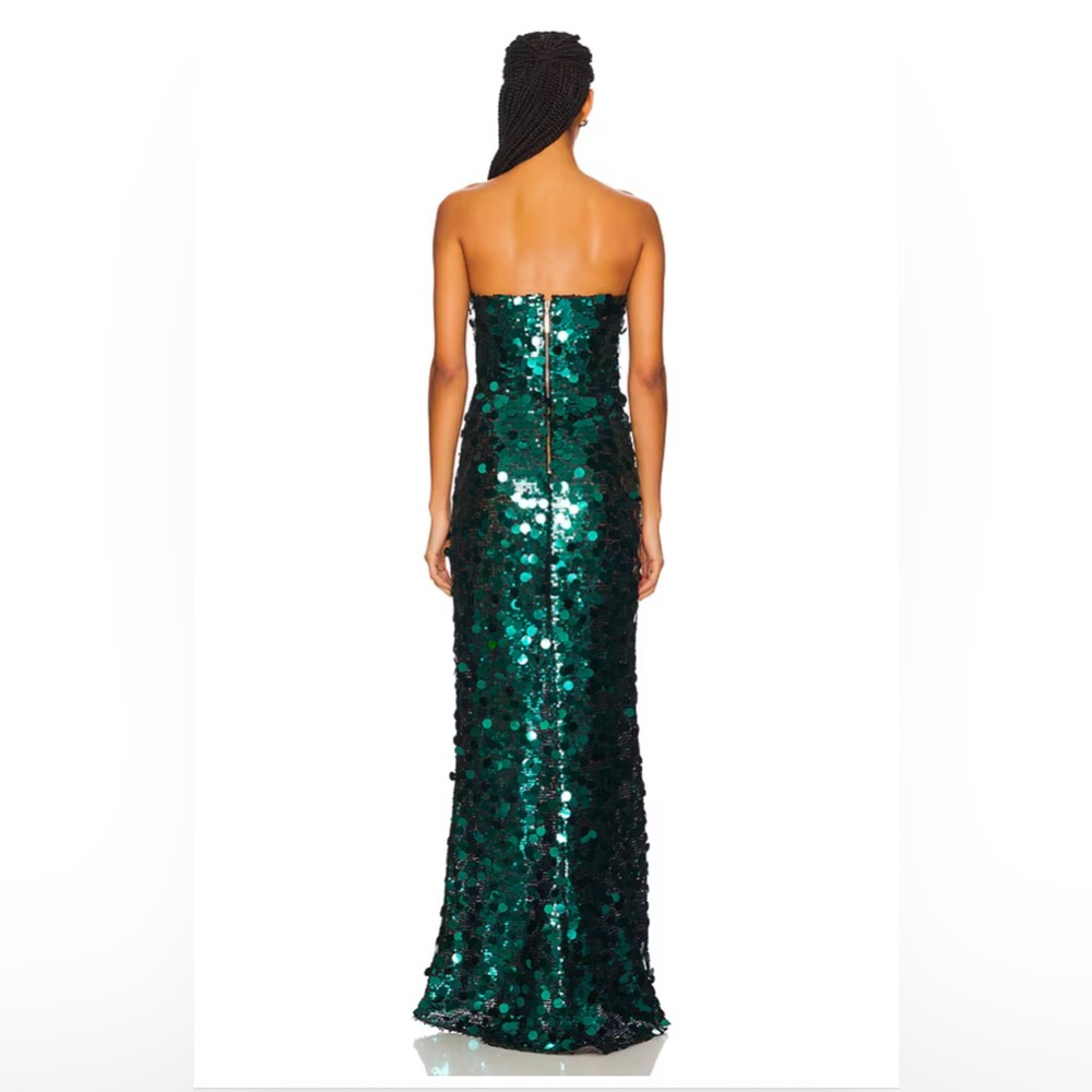 Bronx and Banco Emerald Sequin Strapless Maxi Dress - Picture 3 of 15